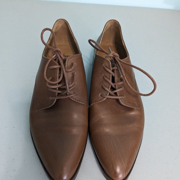 Frye "ERICA" brown LEATHER lace up oxfords dress flat business shoes 7 m… - Picture 2 of 5